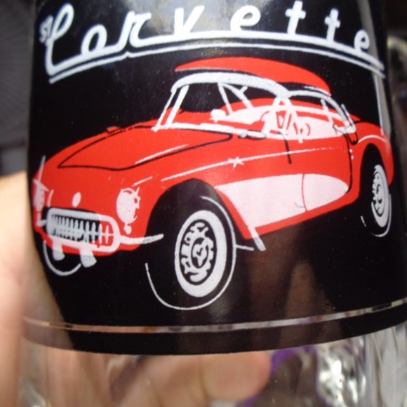 1957 Corvette Beer Glasses, Lot Of Two 5.5" Tall - Picture 2 of 4